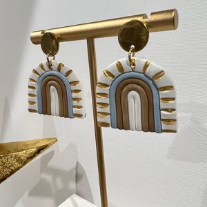 Boho Rainbow Polymer Clay Earrings